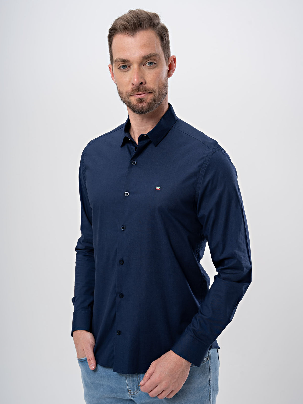 Camisa Social Super Slim Enzo Milano Marinho