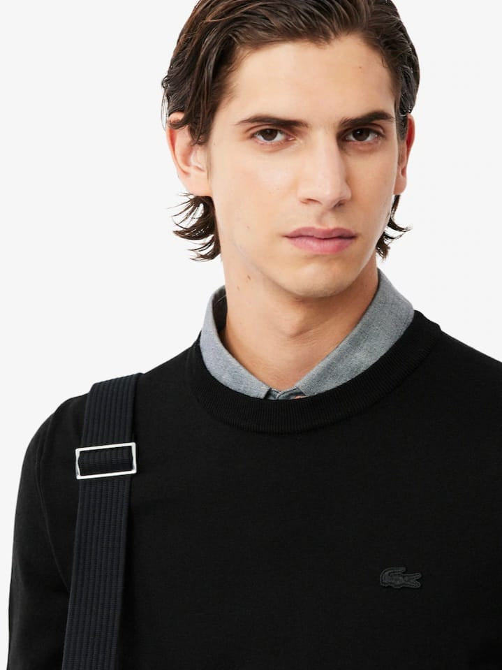 Suéter Lacoste de Gola Redonda de Lã Merino