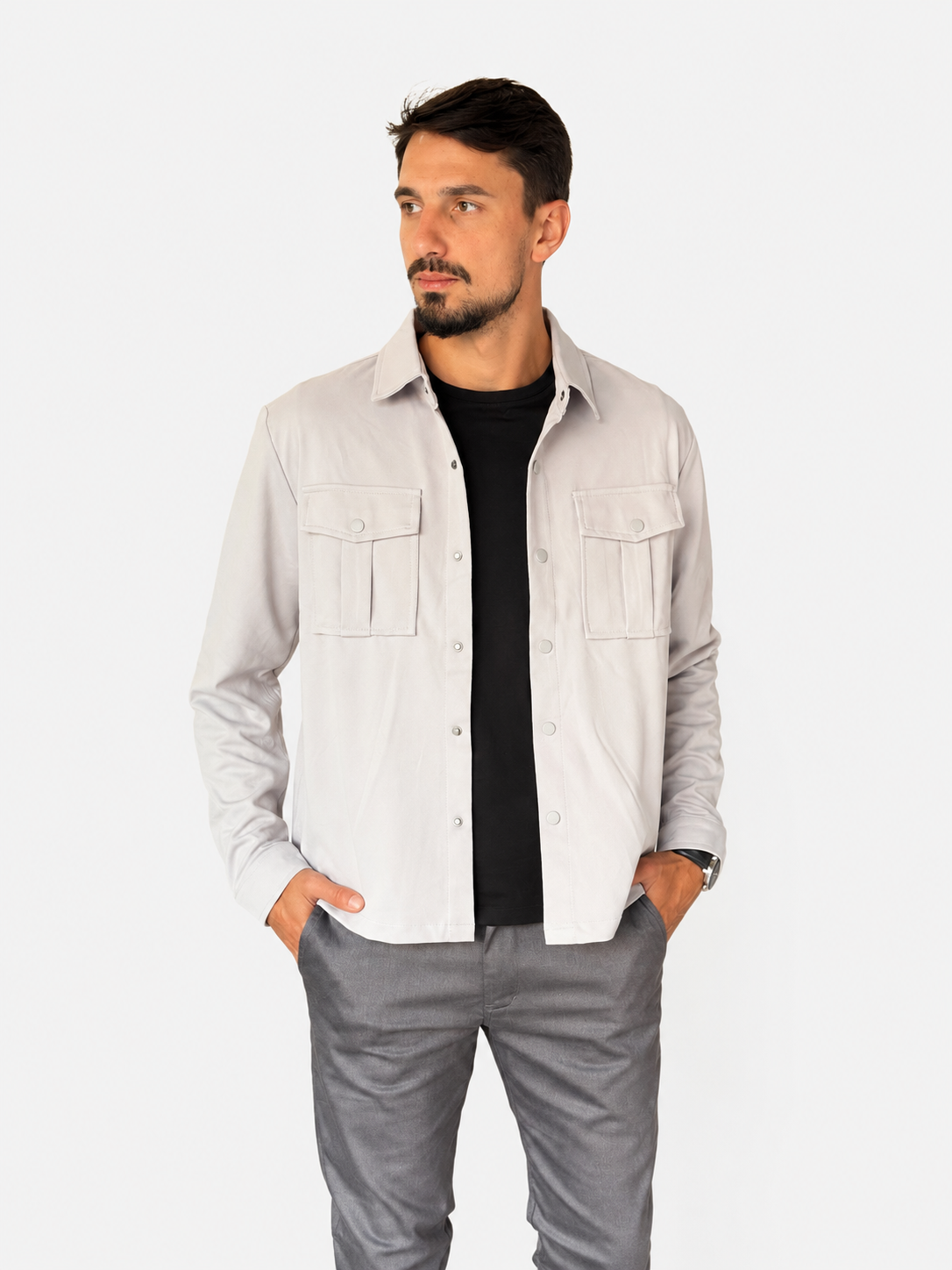 Jaqueta Casual Bolsos Frontais Hellik