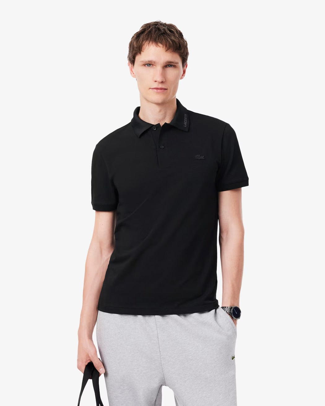 Polo Piqué Modelagem ajustada com Marca em Jacquard Lacoste
