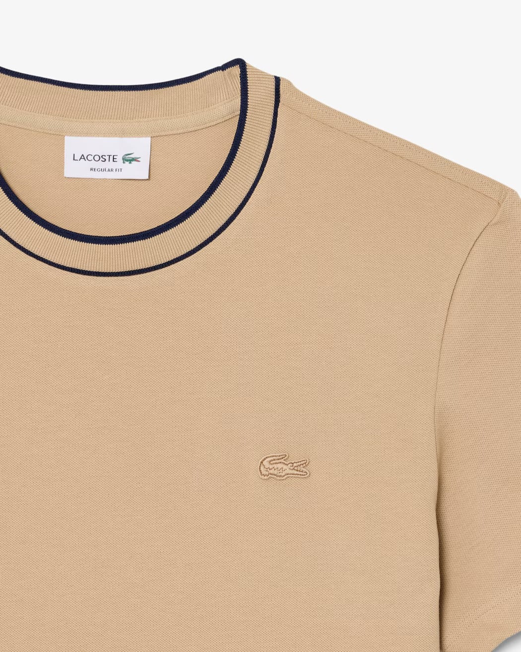 Camiseta de Piqué com Gola Listrada em Stretch TH817423