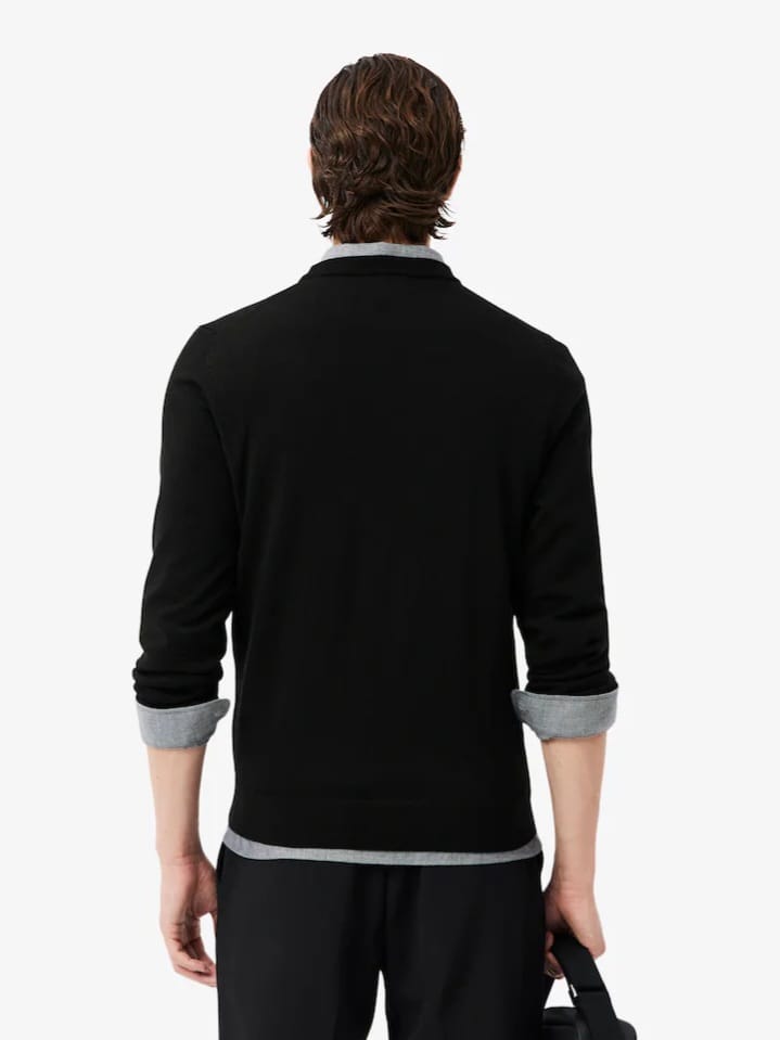 Suéter Lacoste de Gola Redonda de Lã Merino