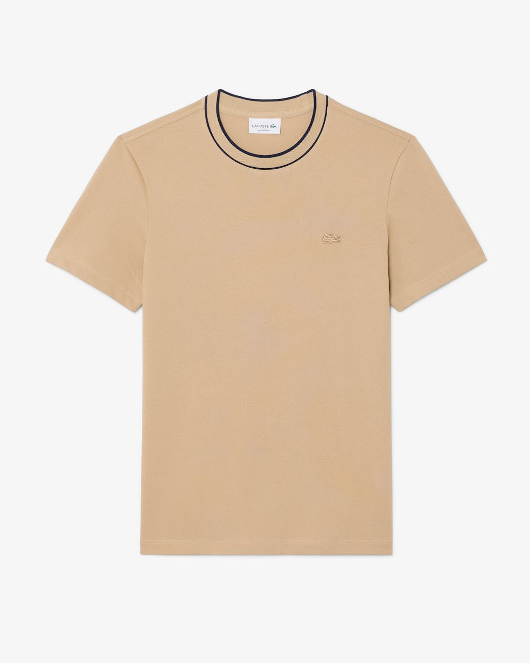 Camiseta de Piqué com Gola Listrada em Stretch TH817423