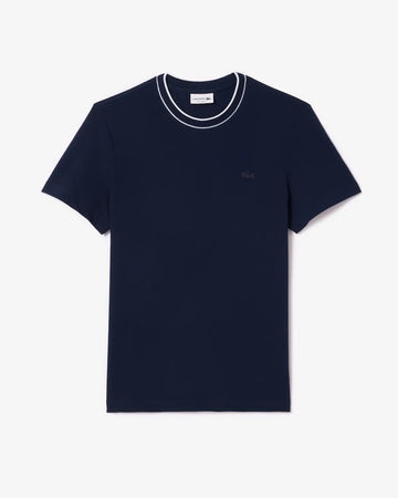 Camiseta de Piqué com Gola Listrada em Stretch TH817423