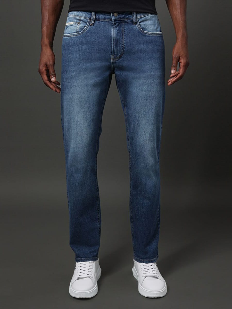 Calça Jeans Skinny Calvin Klein 5 Pockets Azul médio