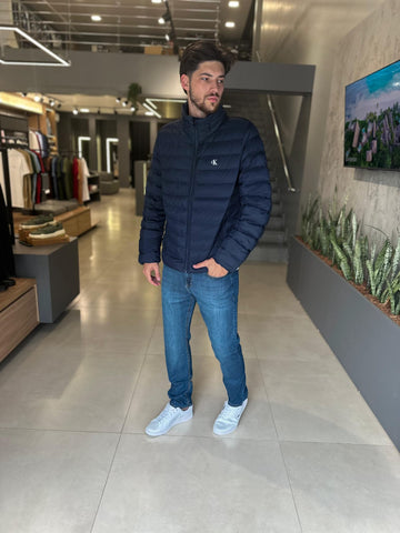 Jaqueta Puffer Metalasse Calvin Klein Marinho