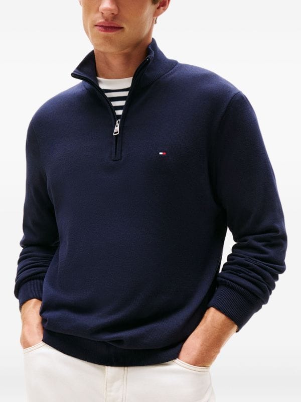 Sueter Ziper Essential Cotton Zip Mock Tommy Hilfiger