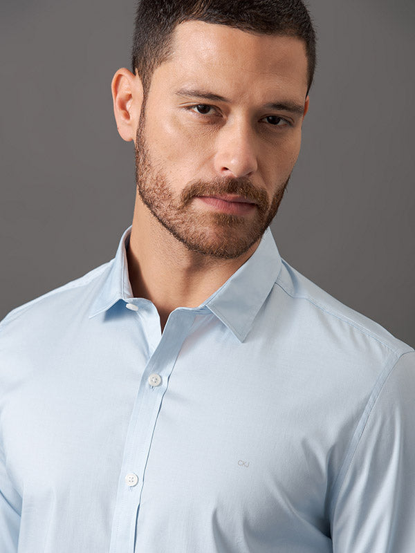 Camisa Social Algodão com Elastano Calvin Klein