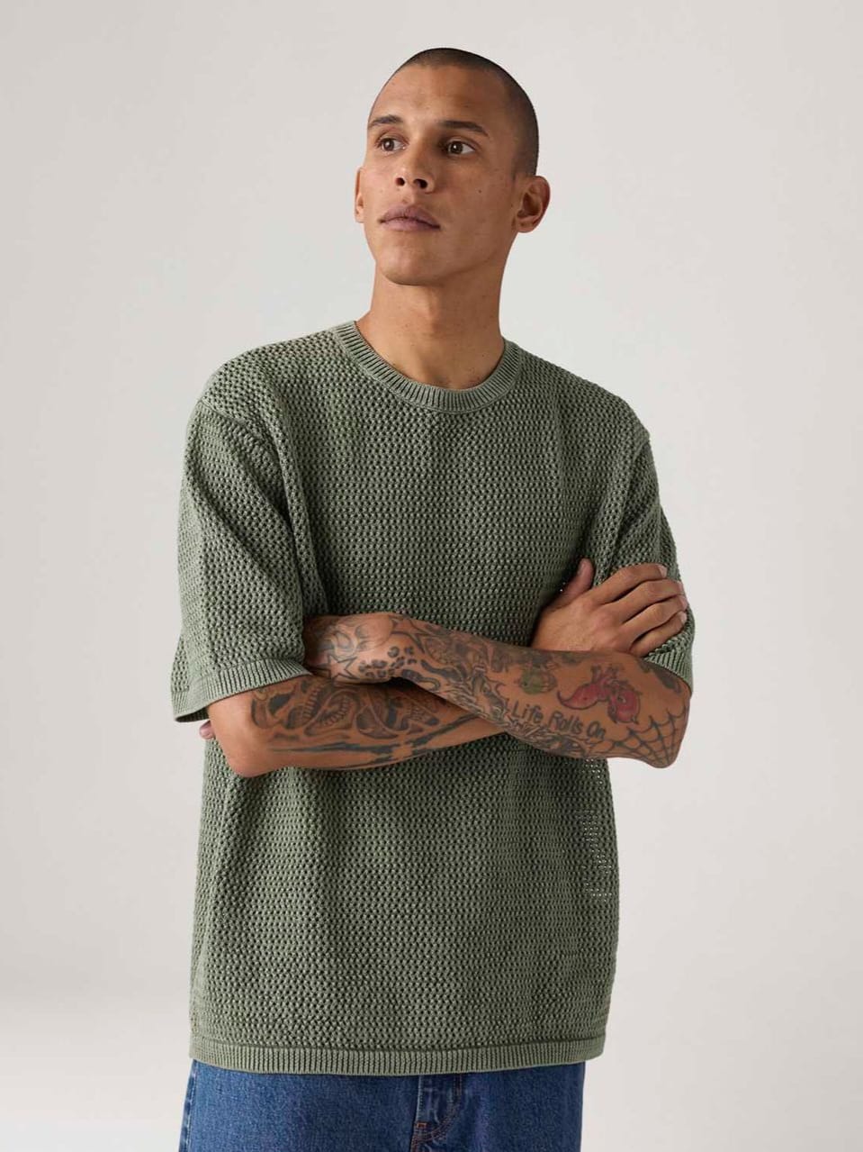 Camiseta Levis Stinson  Texturizada Verde Oliva