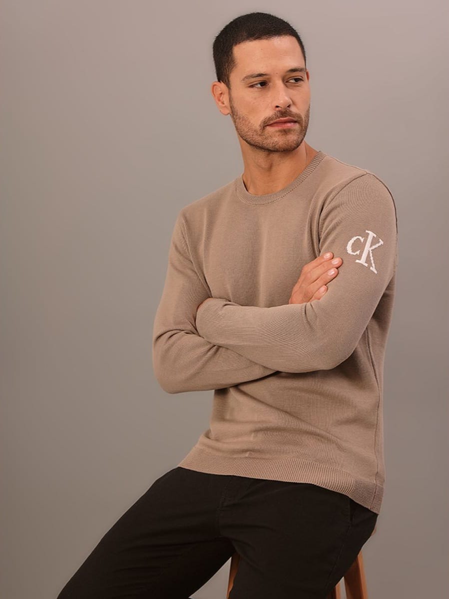 Sueter Tricot Algodão Jacquard CK Calvin Klein