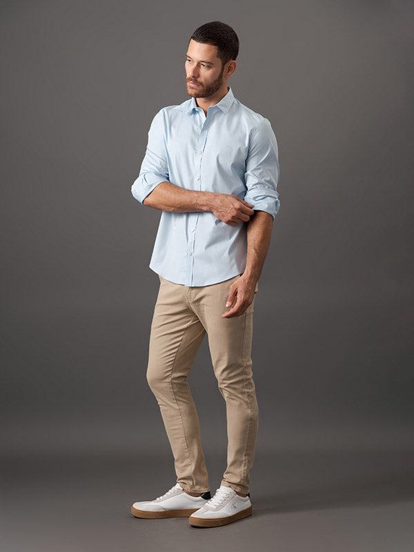 Camisa Social Algodão com Elastano Calvin Klein